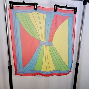 Colorful Geometric Silk Scarf